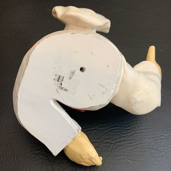 Pampered Italian Chef Wine Bottle Holder Ceramic Bust Red Neck Scarf White Hat - Picture 7 of 14